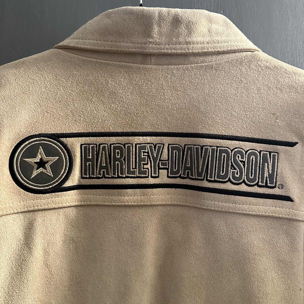 Vintage Harley-Davidson Suede Tan Bomber Jacket